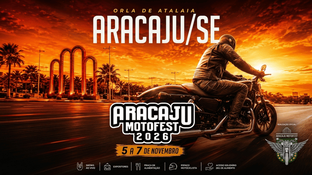 Banner Aracaju Motofest 2026 Orla de Atalaia Sergipe Top Baladas